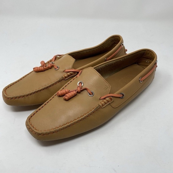 Tod´s Light Brown Leather Bow Gommino Loafers Driving...